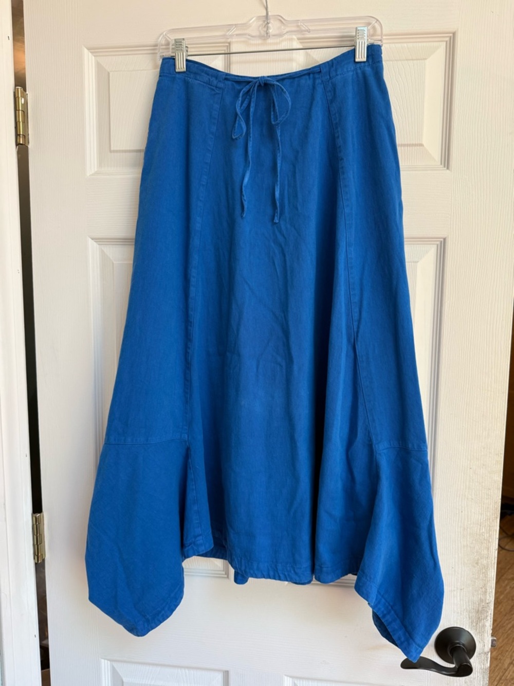 Free People Royal Blue Asymmetrical Handkerchief Hem Skirt